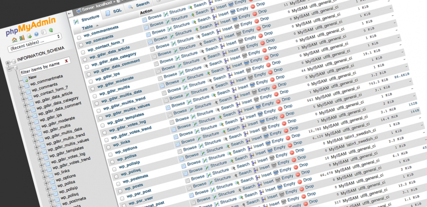 How to clear MySQL’s overhead in phpMyAdmin